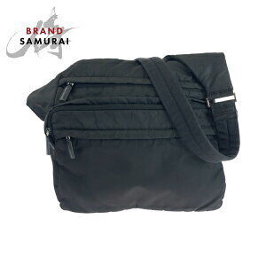 Prada Tessuto triangular logo plate black nylon shoulder bag messenger